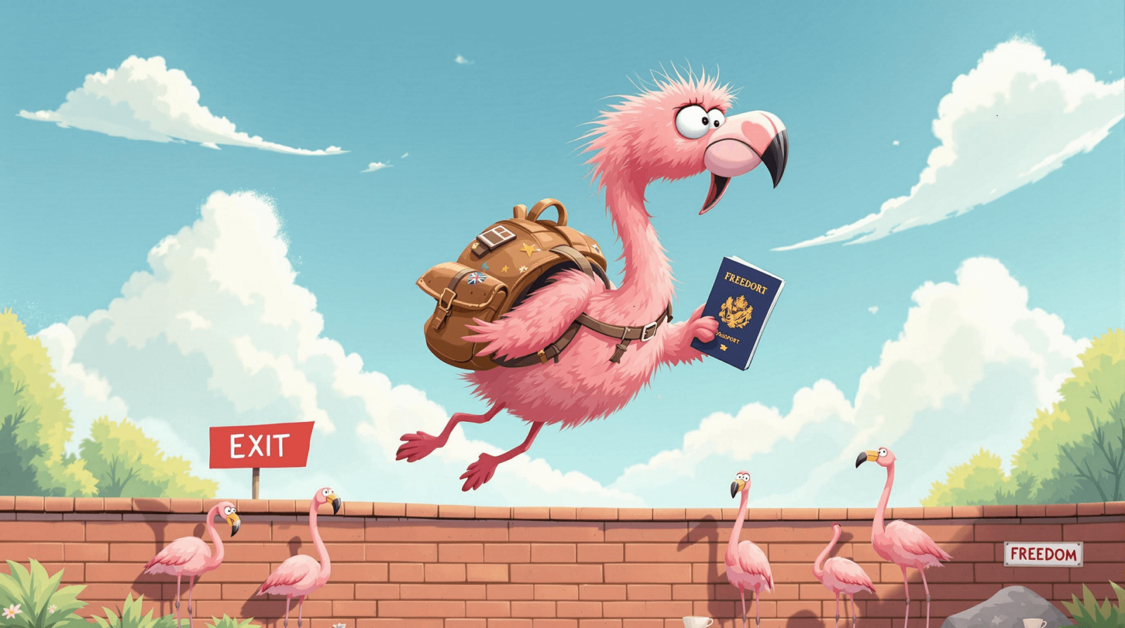 Breaking News: Rebellious Flamingo Declares "Independence" from British Zoo