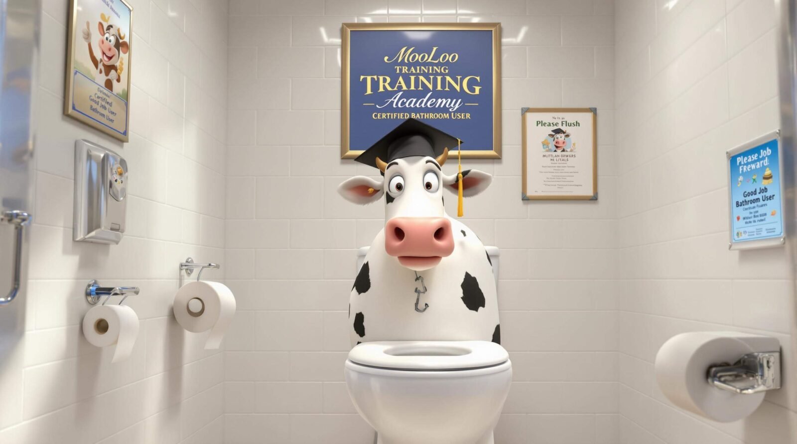 Breaking Moos: Scientists Successfully Potty Train Cows, World's First Bovine Bathroom Brigade! 🐄🚽
